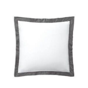 2 Ralph Lauren Home Organic Sateen Border Euro Sham 26"x 26" Graphite Gray PAIR